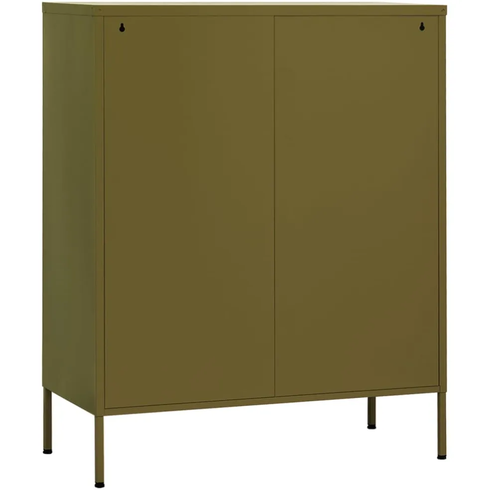 vidaXL Opbergkast 80x35x101,5 cm staal olijfgroen