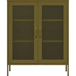 vidaXL Opbergkast 80x35x101,5 cm staal olijfgroen