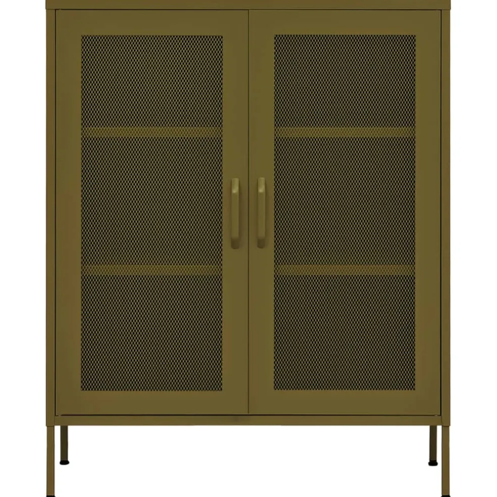 vidaXL Opbergkast 80x35x101,5 cm staal olijfgroen