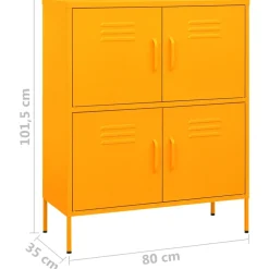 vidaXL Opbergkast 80x35x101,5 cm staal mosterdgeel