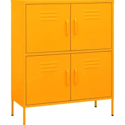 vidaXL Opbergkast 80x35x101,5 cm staal mosterdgeel