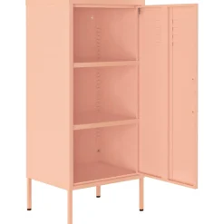 vidaXL Opbergkast 42,5x35x101,5 cm staal roze