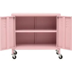 vidaXL Opbergkast 60x35x56 cm staal roze