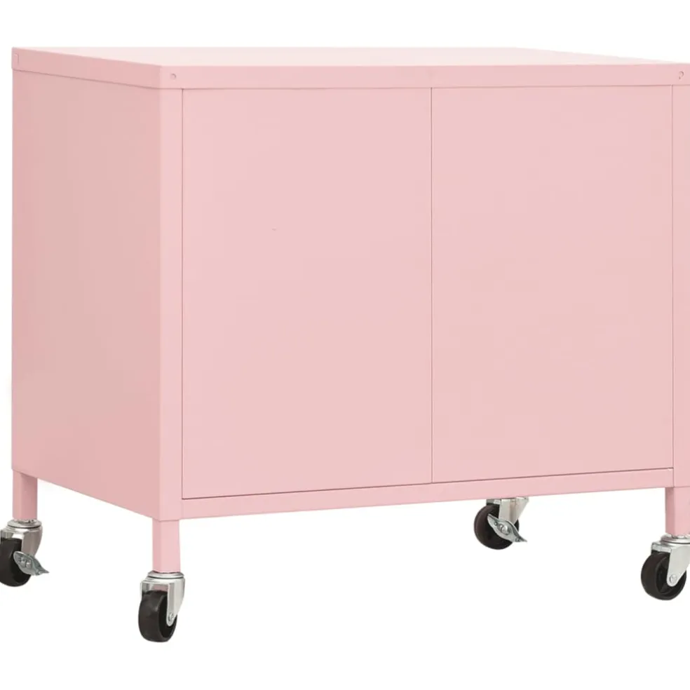 vidaXL Opbergkast 60x35x56 cm staal roze