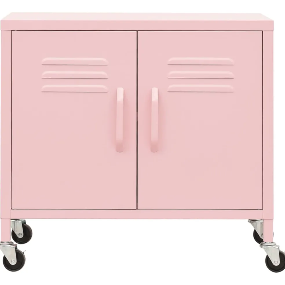 vidaXL Opbergkast 60x35x56 cm staal roze