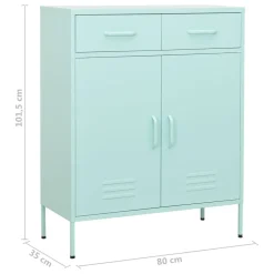 vidaXL Opbergkast 80x35x101,5 cm staal mint