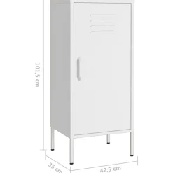 vidaXL Opbergkast 42,5x35x101,5 cm staal wit