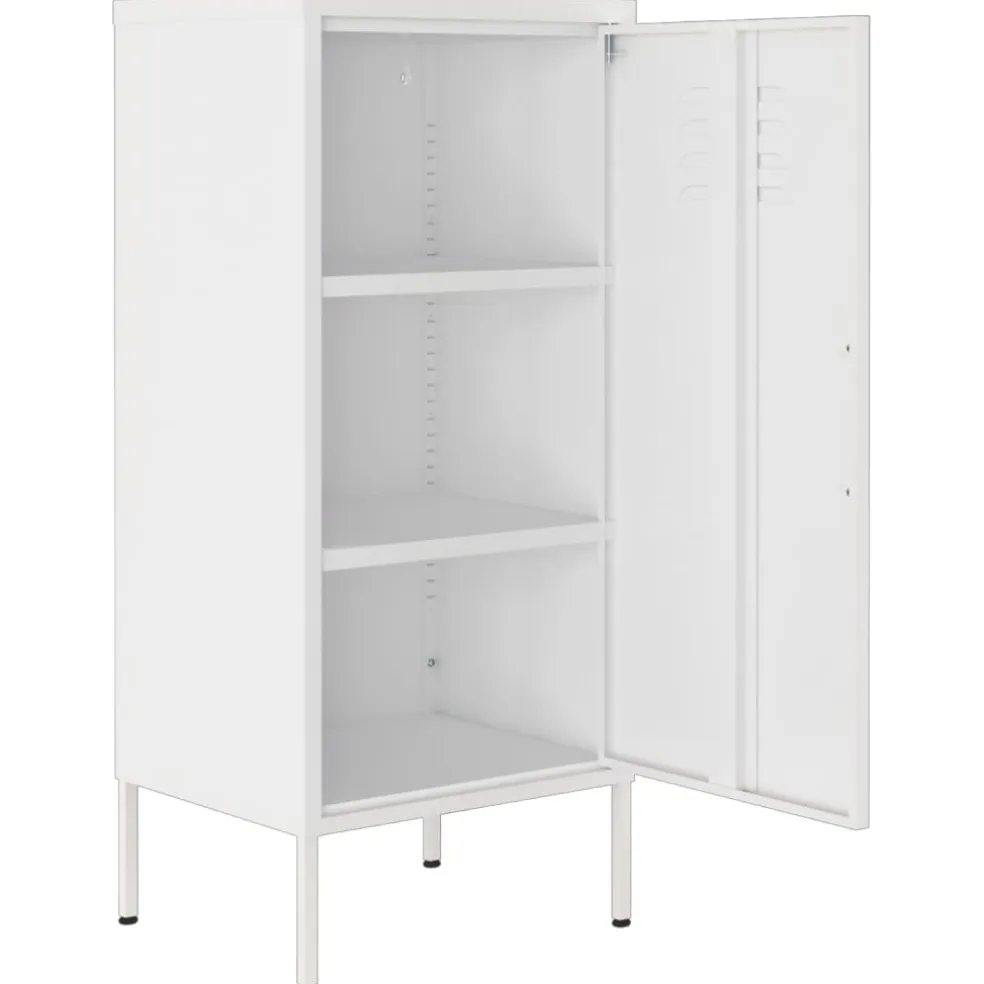 vidaXL Opbergkast 42,5x35x101,5 cm staal wit