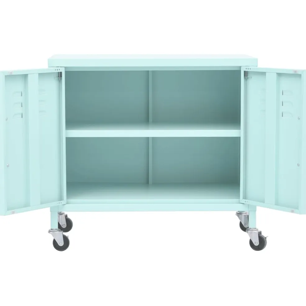 vidaXL Opbergkast 60x35x56 cm staal mint