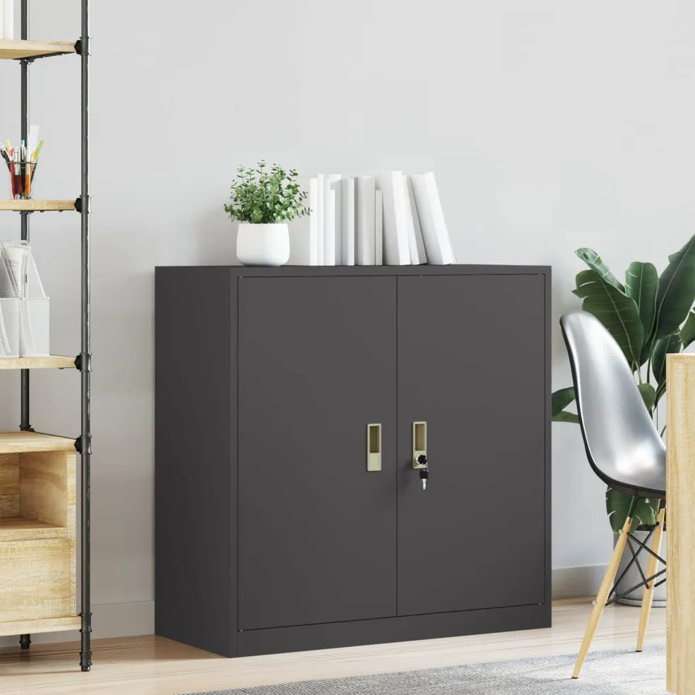 vidaXL Opbergkast Zwart 90 x 40 x 90 cm Staal