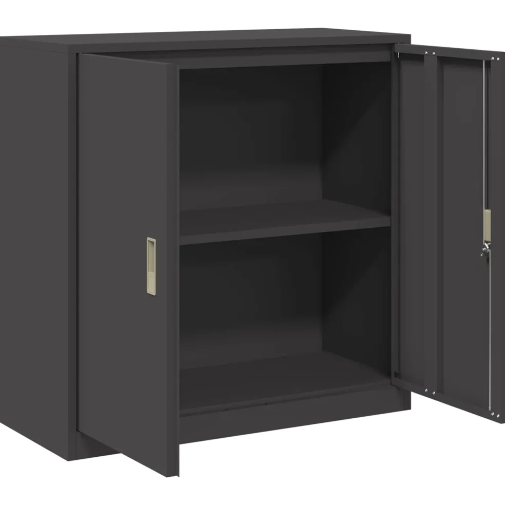 vidaXL Opbergkast Zwart 90 x 40 x 90 cm Staal