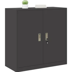vidaXL Opbergkast Zwart 90 x 40 x 90 cm Staal