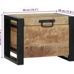 vidaXL Opbergkisten Bruin 40 x 30 x 30 cm Massief mangohout