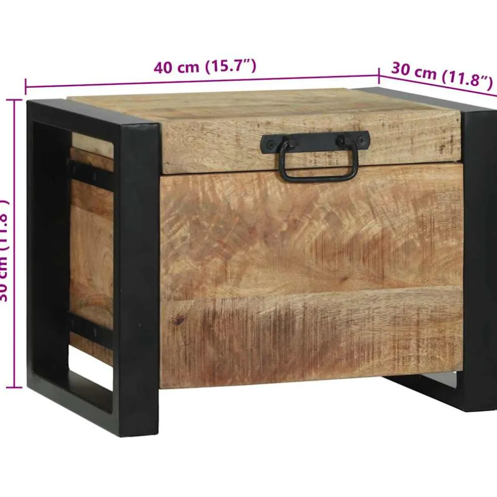 vidaXL Opbergkisten Bruin 40 x 30 x 30 cm Massief mangohout