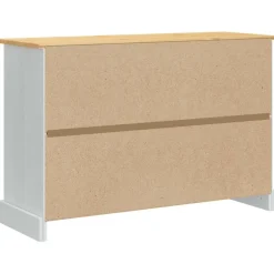 vidaXL Opbergkisten CORONA Wit 112 x 40 x 75 cm Massief grenenhout