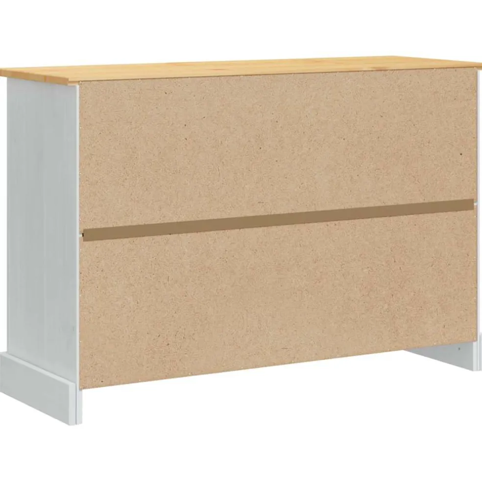 vidaXL Opbergkisten CORONA Wit 112 x 40 x 75 cm Massief grenenhout