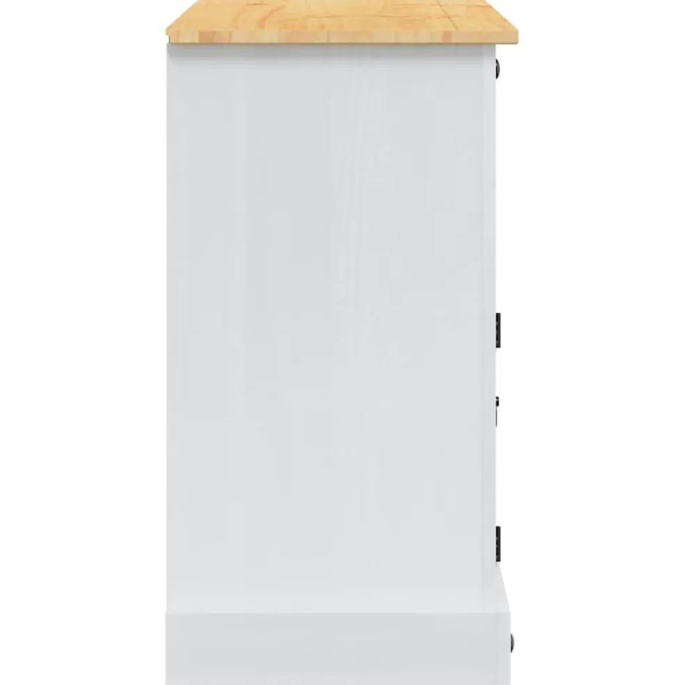 vidaXL Opbergkisten CORONA Wit 112 x 40 x 75 cm Massief grenenhout