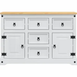 vidaXL Opbergkisten CORONA Wit 112 x 40 x 75 cm Massief grenenhout