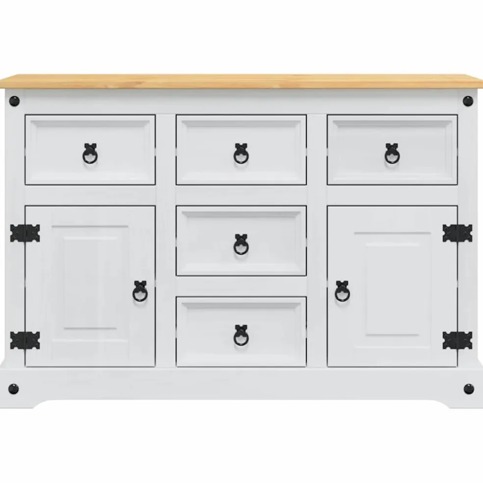 vidaXL Opbergkisten CORONA Wit 112 x 40 x 75 cm Massief grenenhout