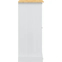 vidaXL Opbergkisten Corona Wit 92 x 48 x 114 cm Massief Vurenhout