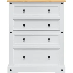 vidaXL Opbergkisten Corona Wit 92 x 48 x 114 cm Massief Vurenhout