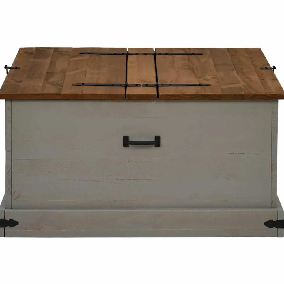vidaXL Opbergkist HALDEN grijs 91x91x47 cm massief grenenhout
