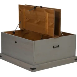 vidaXL Opbergkist HALDEN grijs 91x91x47 cm massief grenenhout