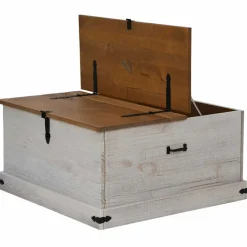 vidaXL Opbergkist HALDEN wit 91x91x47 cm massief grenenhout