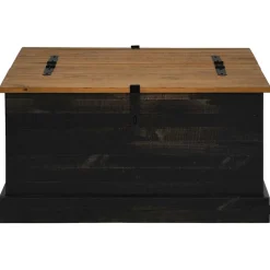 vidaXL Opbergkist HALDEN zwart 91x91x47 cm massief grenenhout