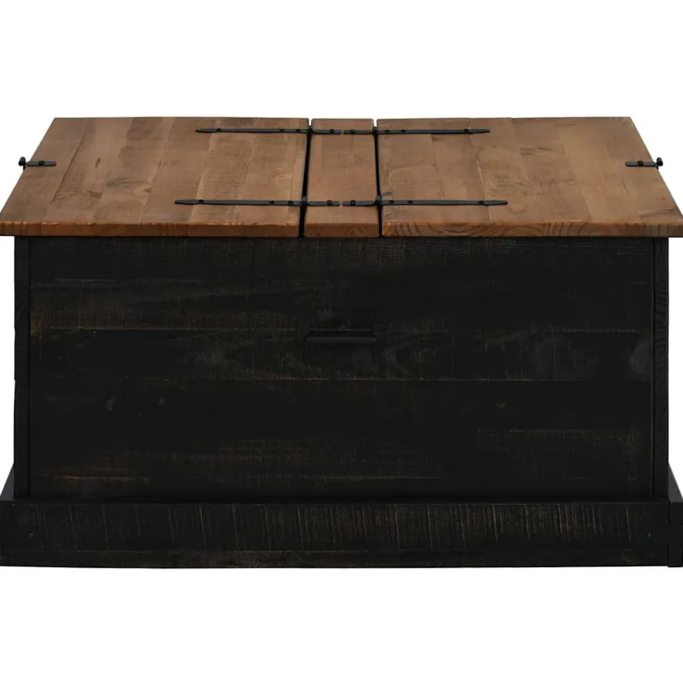 vidaXL Opbergkist HALDEN zwart 91x91x47 cm massief grenenhout