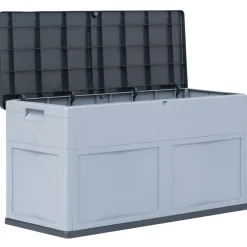 vidaXL Opbergkist 320 L grijs zwart