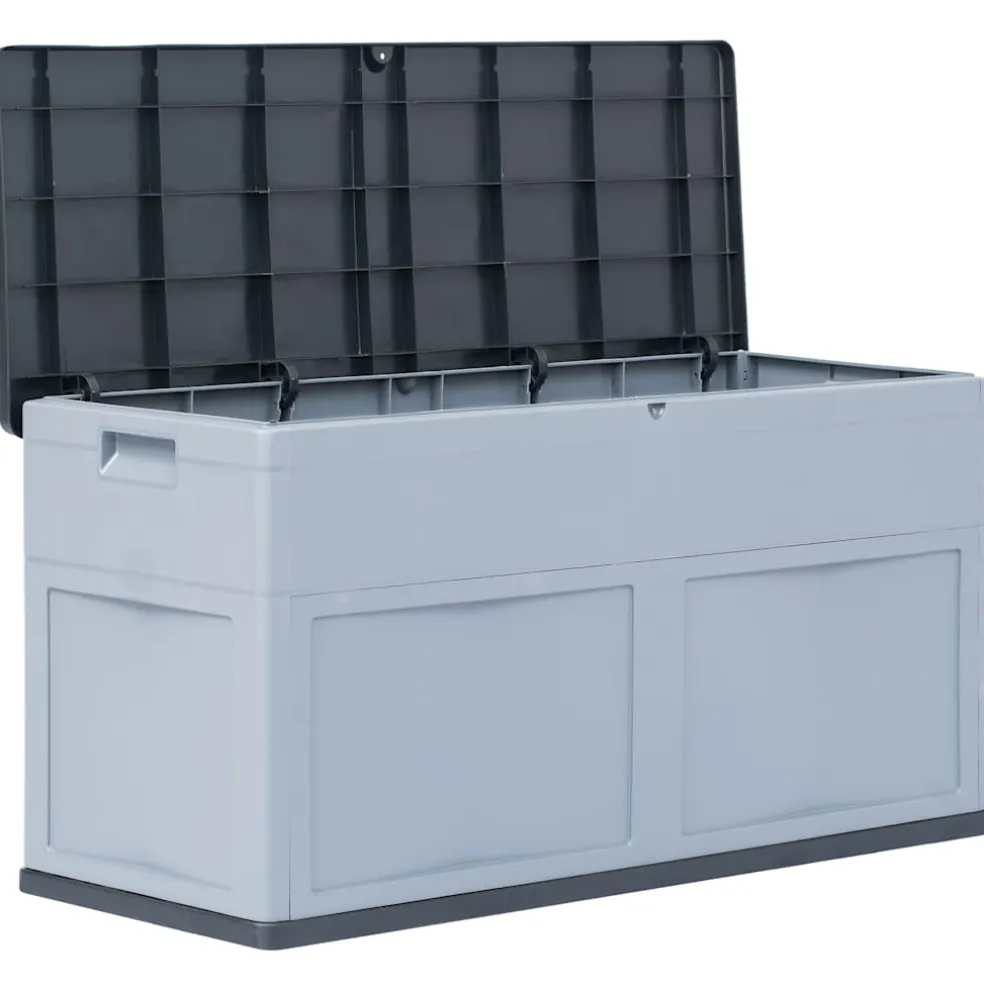 vidaXL Opbergkist 320 L grijs zwart