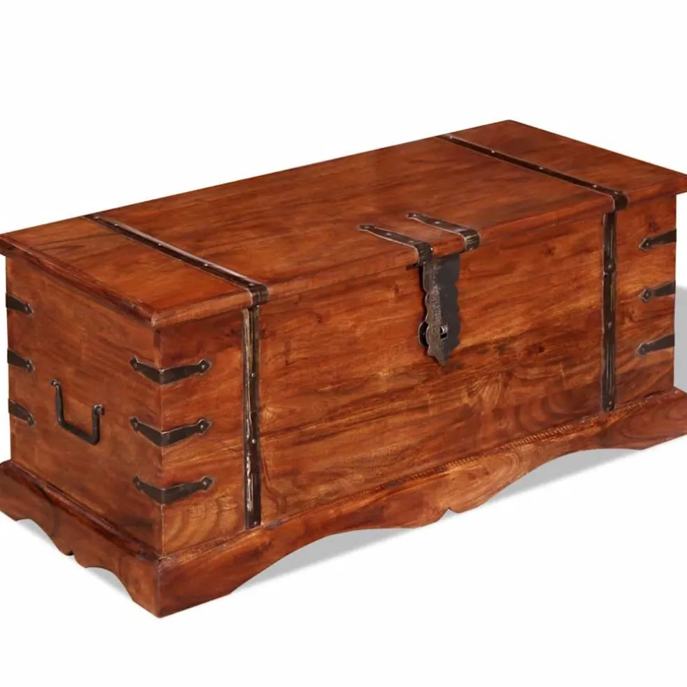 vidaXL Opbergkist massief hout