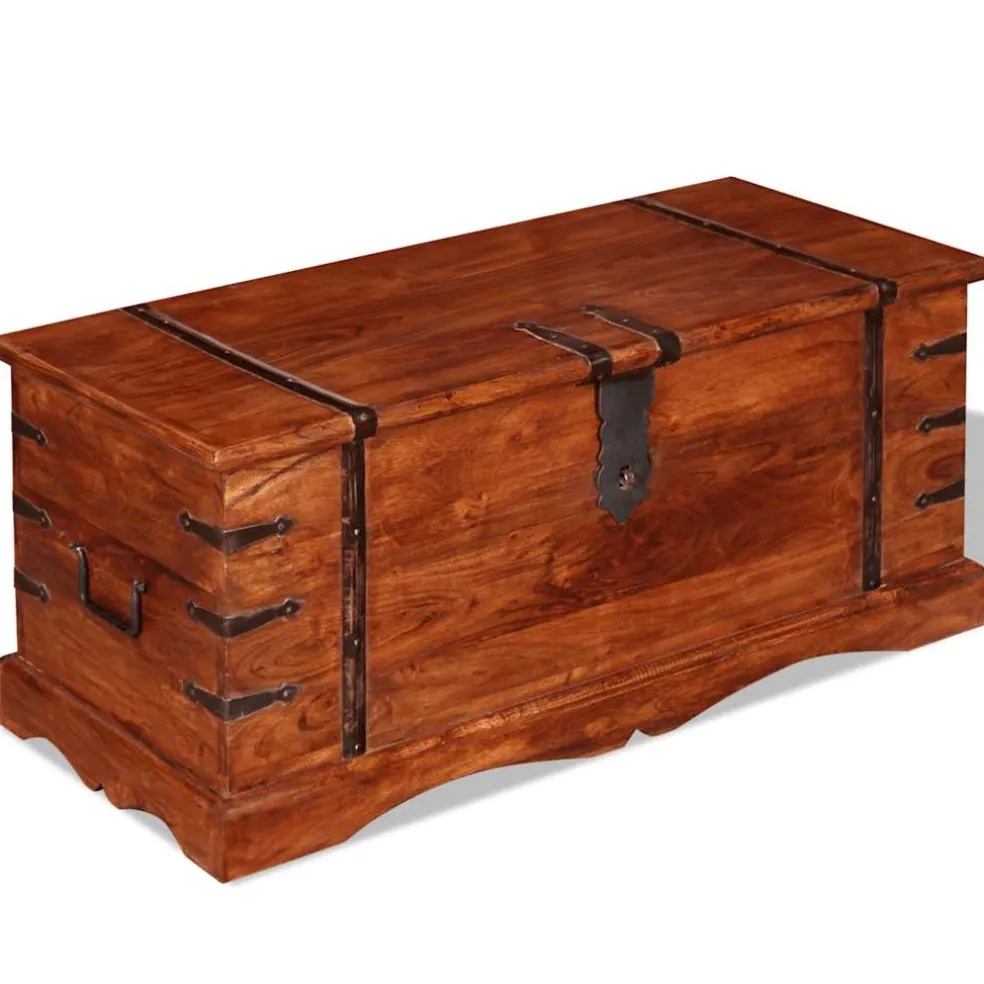 vidaXL Opbergkist massief hout