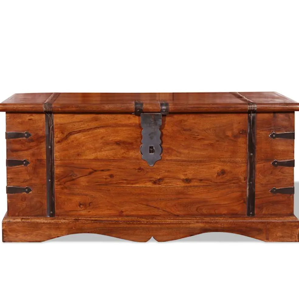 vidaXL Opbergkist massief hout