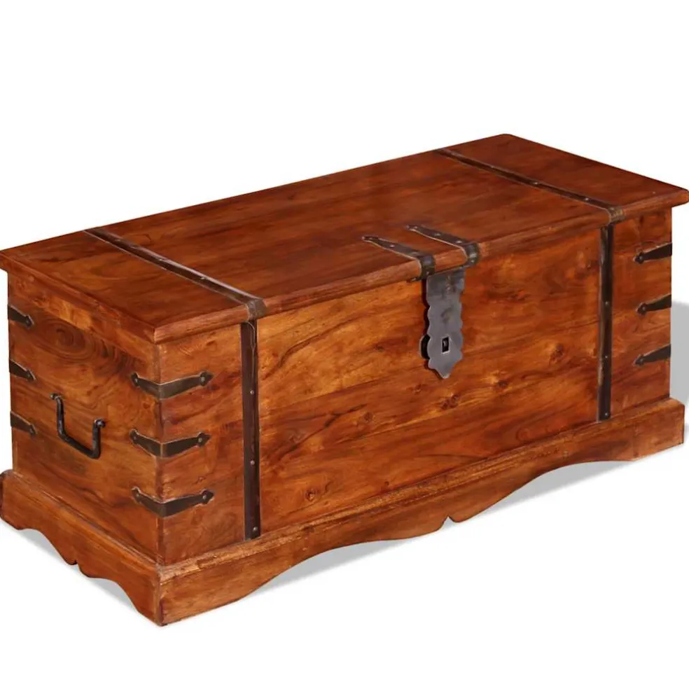 vidaXL Opbergkist massief hout
