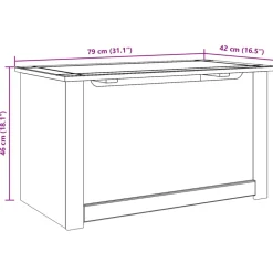 vidaXL Opbergkist met deksel Panama 79x42x46 cm massief grenenhout