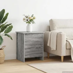 vidaXL Opbergkist met opslag Grijs Sonoma 40 x 40 x 50 cm Bewerkt hout