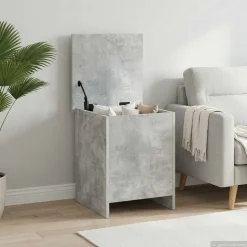 vidaXL Opbergkist met opslag Betongrijs 40 x 40 x 50 cm Bewerkt hout