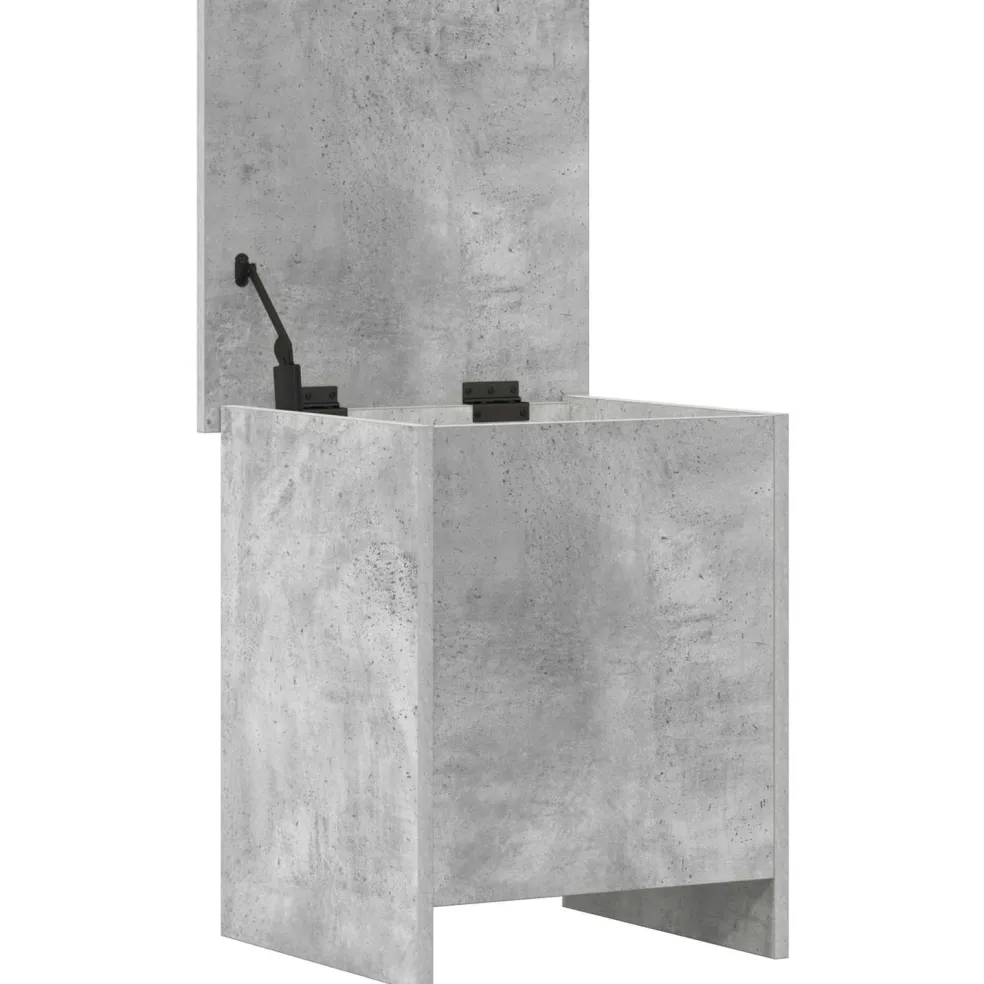 vidaXL Opbergkist met opslag Betongrijs 40 x 40 x 50 cm Bewerkt hout