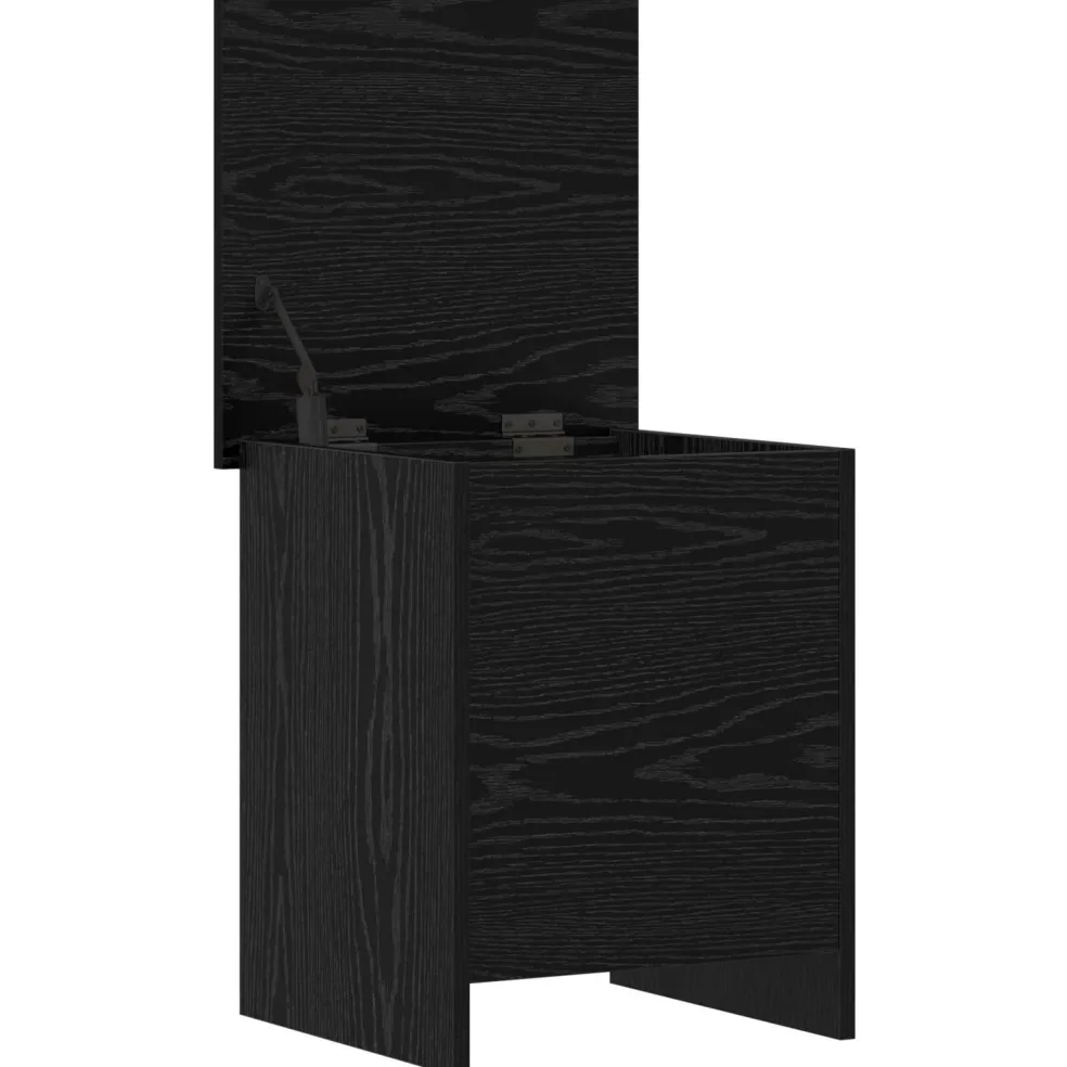 vidaXL Opbergkist met opslag Zwart eiken 40 x 40 x 50 cm Bewerkt hout