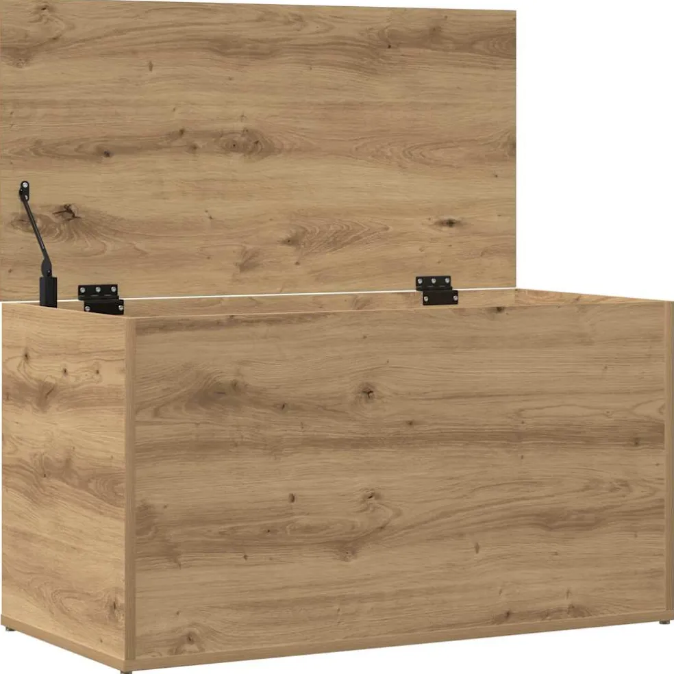 vidaXL Opbergkist 84x42x46 cm bewerkt hout artisanaal eikenkleurig