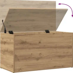 vidaXL Opbergkist 84x42x46 cm bewerkt hout artisanaal eikenkleurig