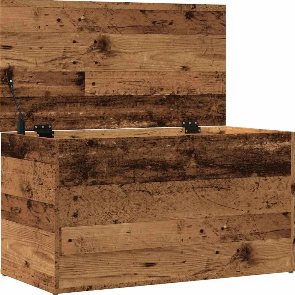 vidaXL Opbergkist 84x42x46 cm bewerkt hout oud houtkleurig