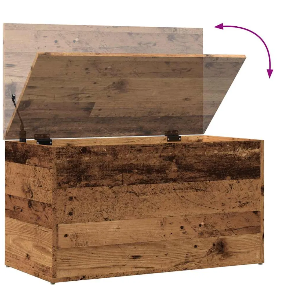 vidaXL Opbergkist 84x42x46 cm bewerkt hout oud houtkleurig