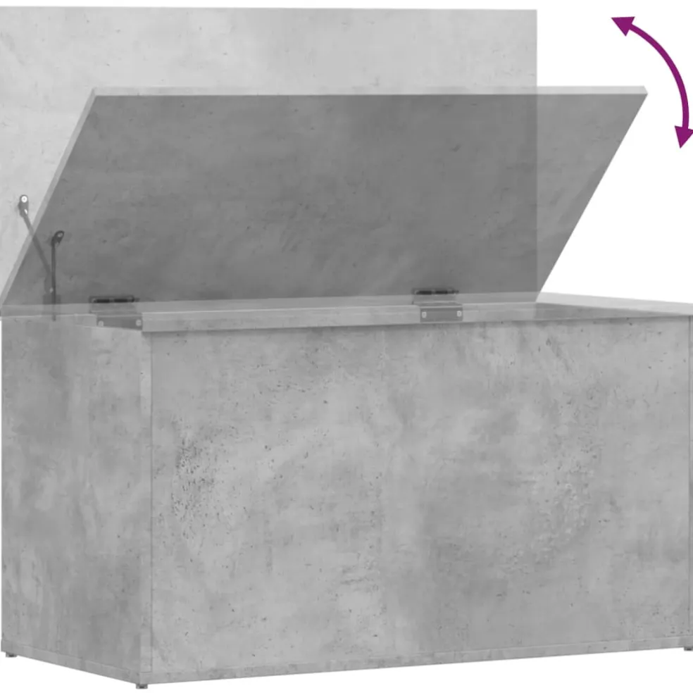 vidaXL Opbergkist 84x42x46 cm bewerkt hout betongrijs