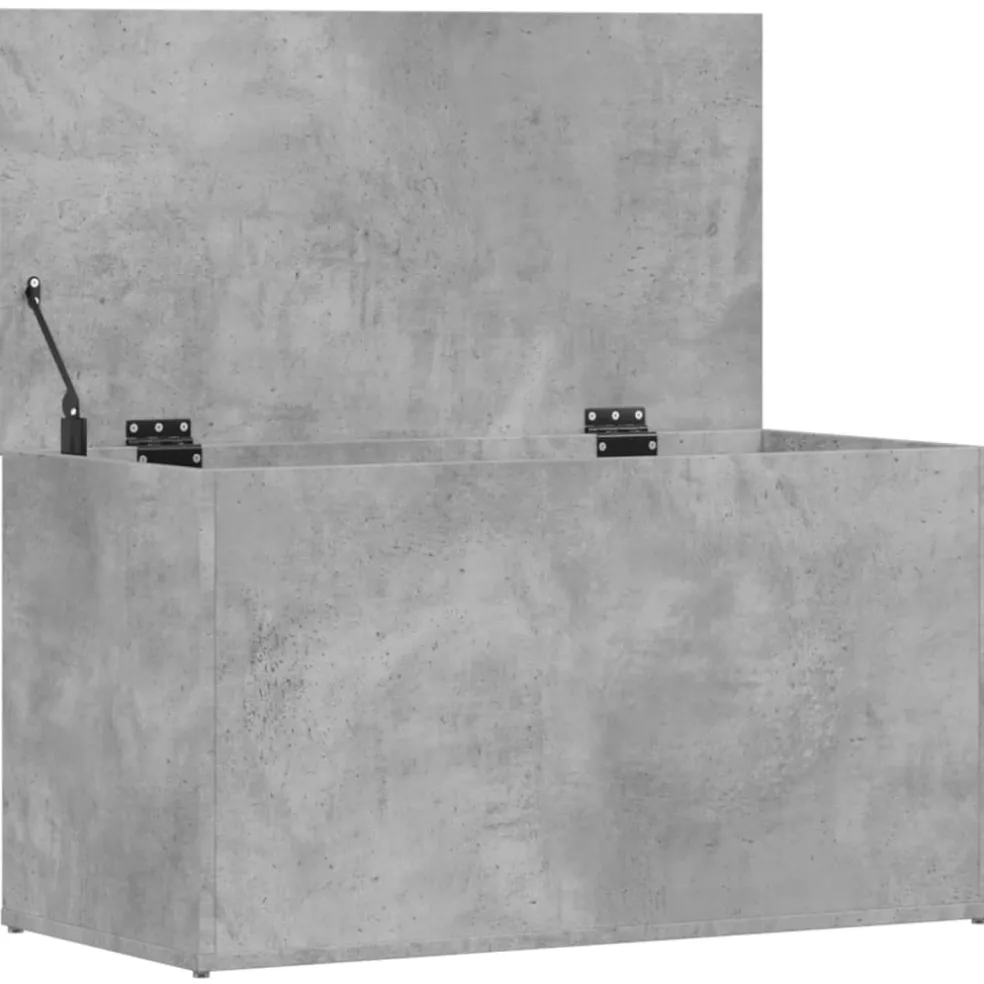 vidaXL Opbergkist 84x42x46 cm bewerkt hout betongrijs