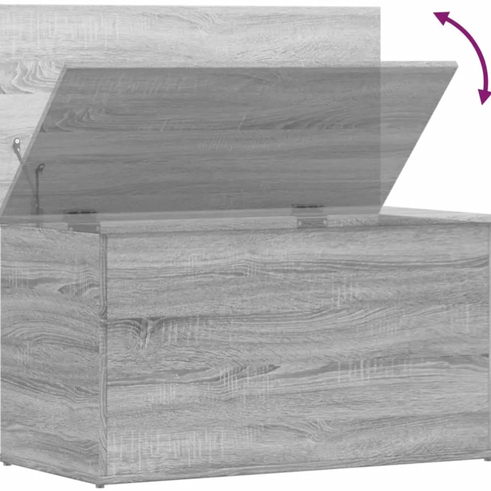 vidaXL Opbergkist 84x42x46 cm bewerkt hout grijs sonoma eikenkleurig