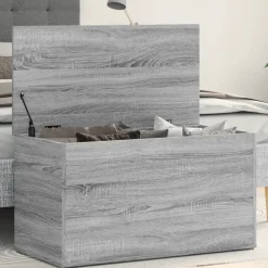 vidaXL Opbergkist 84x42x46 cm bewerkt hout grijs sonoma eikenkleurig