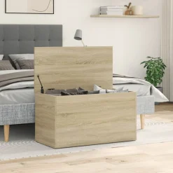 vidaXL Opbergkist 84x42x46 cm bewerkt hout sonoma eikenkleurig